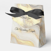 Abstracts goud op zwart en gemengd marmeren textur bedankdoosjes (Voorkant Zijde)