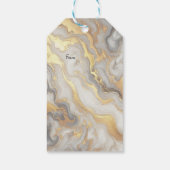 Abstracts goud op zwart en gemengd marmeren textur cadeaulabel (Achterkant)