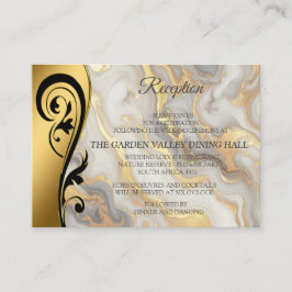 Abstracts goud op zwart en gemengd marmeren textur informatiekaartje