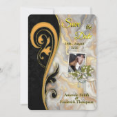 Abstracts goud op zwart en gemengd marmeren textur kaart (Voorkant)