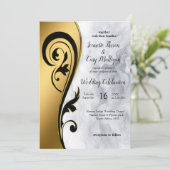 Abstracts goud op zwart en gemengd marmeren textur kaart (Staand voorkant)