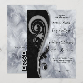 Abstracts goud op zwart en gemengd marmeren textur kaart