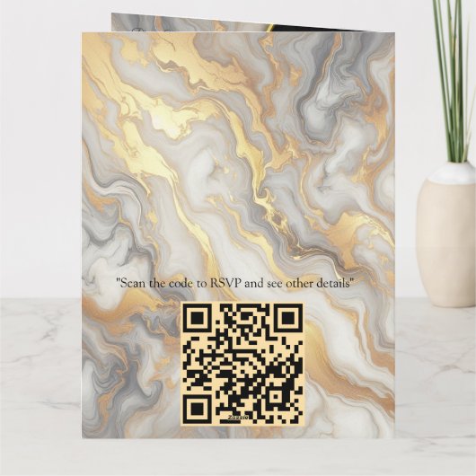 Abstracts goud op zwart en gemengd marmeren textur kaart (Achterkant)