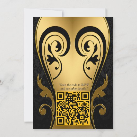 Abstracts goud op zwart en gemengd marmeren textur kaart (Achterkant)