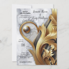 Abstracts goud op zwart en gemengd marmeren textur kaart