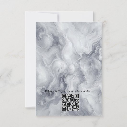 Abstracts goud op zwart en gemengd marmeren textur RSVP kaartje (Achterkant)