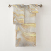 Abstracts met goud, zilver, marmeren textuur bad handdoek (Insitu)