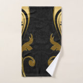 Abstracts met gouden accenten op zwart en wit bad handdoek (Handdoek)