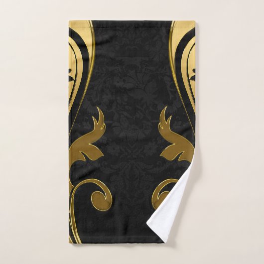 Abstracts met gouden accenten op zwart en wit bad handdoek (Handdoek)