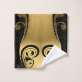Abstracts met gouden accenten op zwart en wit bad handdoek (Wasdoekje)