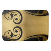 Abstracts met gouden accenten op zwart en wit badmat (Voorkant)