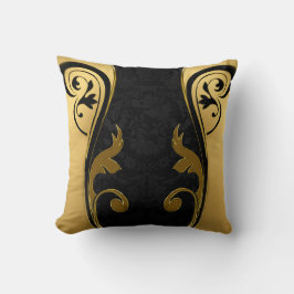 Abstracts met gouden accenten op zwart en wit kussen