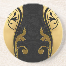 Abstracts met gouden accenten op zwart en wit zandsteen onderzetter