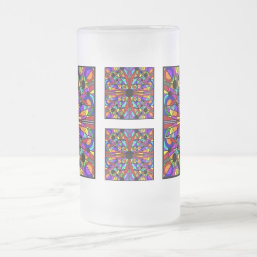 AbstractSined Glass Frosted Tall Mok4 Matglas Bierpul (Center)