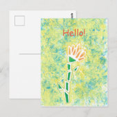 Abstractste Hallo Briefkaart bloemschildering (Voorkant / Achterkant)