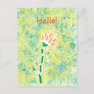 Abstractste Hallo Briefkaart bloemschildering