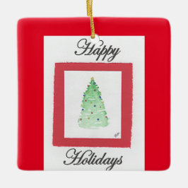 Abstractste Prettige feestdagen kerstboom Keramisch Ornament