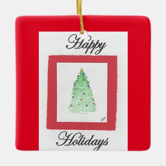 Abstractste Prettige feestdagen kerstboom Keramisch Ornament (Voorkant)