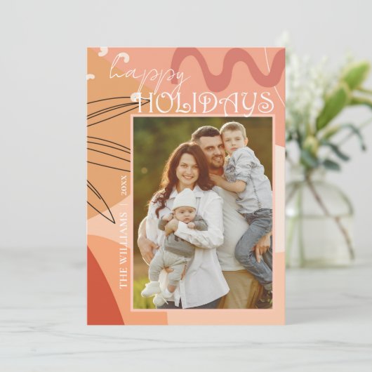 Abstractste Prettige feestdagen terracotta design (Staand voorkant)