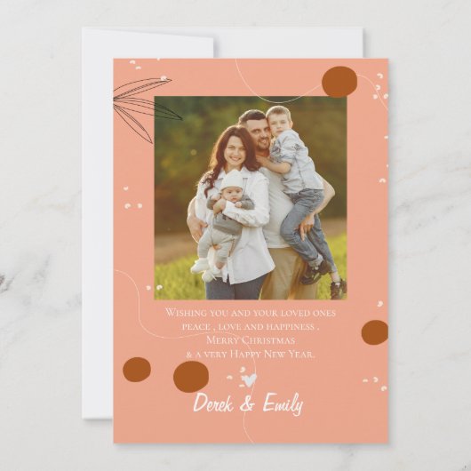 Abstractste Prettige feestdagen terracotta design (Achterkant)