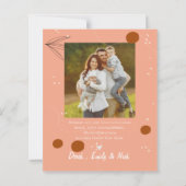 Abstractste Prettige feestdagen terracotta design  (Achterkant)