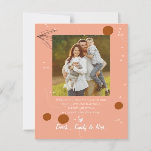 Abstractste Prettige feestdagen terracotta design  (Achterkant)