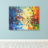 Abstrakt, ähnlich wie Plasma,Sonnenfusion Canvas Afdruk (Insitu (Houten vloer))