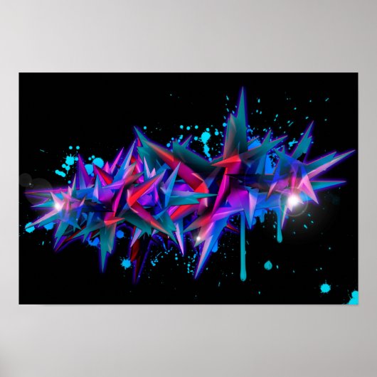 Abstrakt Graffiti Poster (Voorkant)