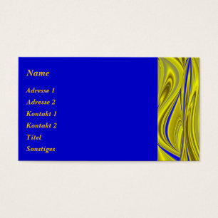 Abstrakt in blau gold - gelb visitekaartje