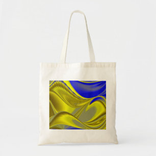 Abstrakt in goud - gelb blau tote bag