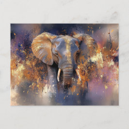 Abstrakte Aquarell Illustration eines Elefanten Briefkaart