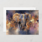 Abstrakte Aquarell Illustration eines Elefanten Briefkaart (Voorkant / Achterkant)