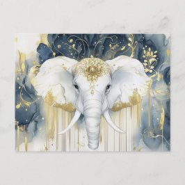 Abstrakte Aquarell Illustration eines Elefanten Briefkaart