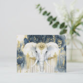 Abstrakte Aquarell Illustration eines Elefanten Briefkaart (Staand voorkant)