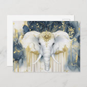 Abstrakte Aquarell Illustration eines Elefanten Briefkaart (Voorkant / Achterkant)