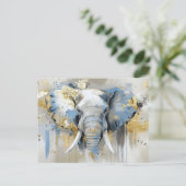 Abstrakte Aquarell Illustration eines Elefanten Briefkaart (Staand voorkant)