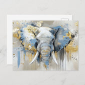 Abstrakte Aquarell Illustration eines Elefanten Briefkaart (Voorkant / Achterkant)