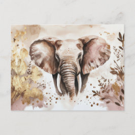 abstrakte Aquarell Illustration eines Elefanten Briefkaart