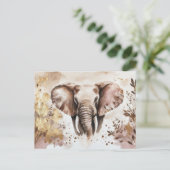 abstrakte Aquarell Illustration eines Elefanten Briefkaart (Staand voorkant)