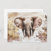 abstrakte Aquarell Illustration eines Elefanten Briefkaart (Voorkant / Achterkant)