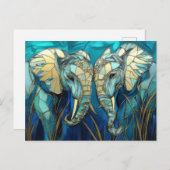 Abstrakte Aquarell Illustration eines Elefanten Briefkaart (Voorkant / Achterkant)