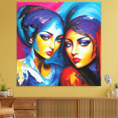 abstrakte Engel in Öl, fantastisches Gemälde Motiv Canvas Afdruk (Insitu (Woonkamer))