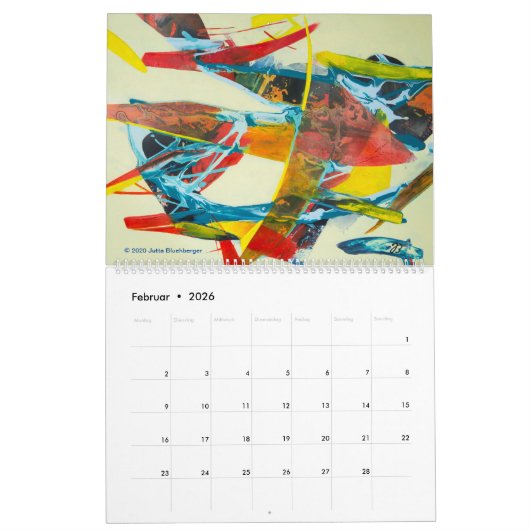 Abstrakte Farbspiele - Kunstkalender 2024 Kalender (Feb 2026)