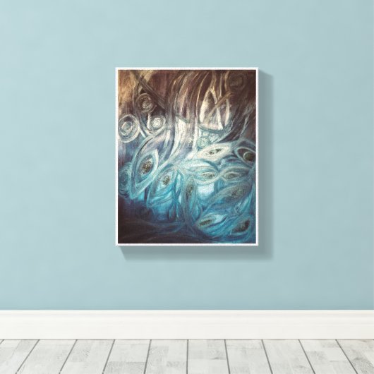 Abstrakte Fische Canvas Afdruk (Insitu (Houten vloer))