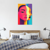 Abstrakte Frauen Gesichter Canvas Afdruk (Insitu (Slaapkamer))