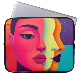 Abstrakte Frauen Gesichter Laptop Sleeve