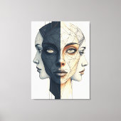 Abstrakte geometrische Gesichter Canvas Afdruk (Voorkant)