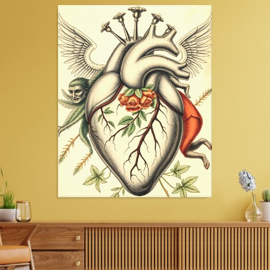 Abstrakte Herz Illustration Canvas Afdruk (Insitu (Woonkamer))