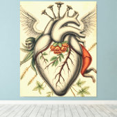 Abstrakte Herz Illustration Canvas Afdruk (Insitu (Houten vloer))