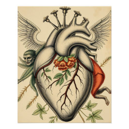 Abstrakte Herz Illustration Perfect Poster